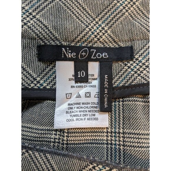 Nic + Zoe Cream and Brown Houndstooth Skirt Size 10 - Picture 4 of 4